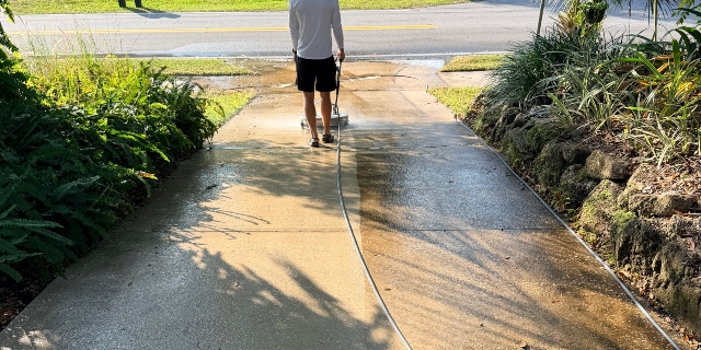 Pressure washing st augustine